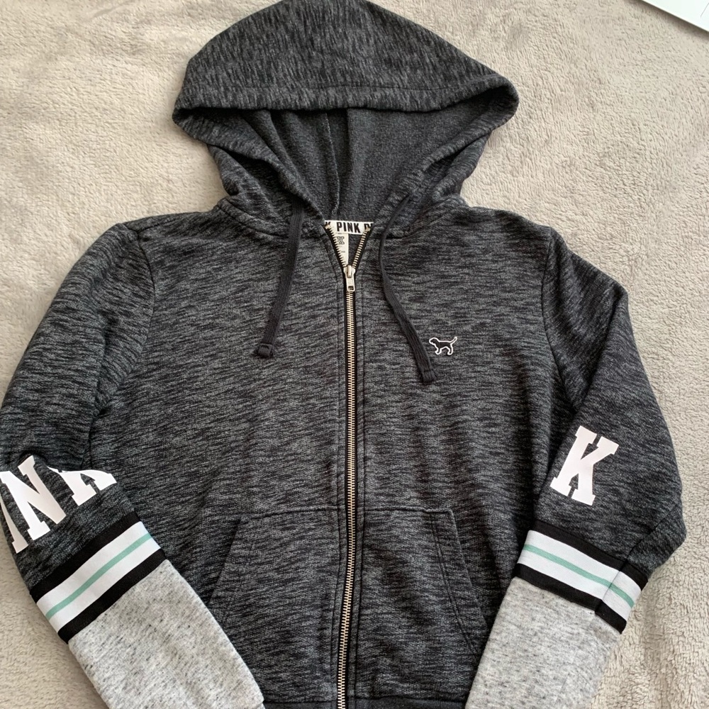 VS Pink zip-up sweater